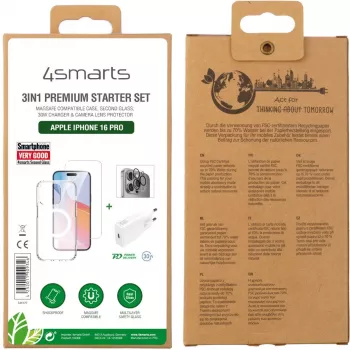 4smarts 3in1 Premium Starter Set Handy-Starterkit Transparent Weiß