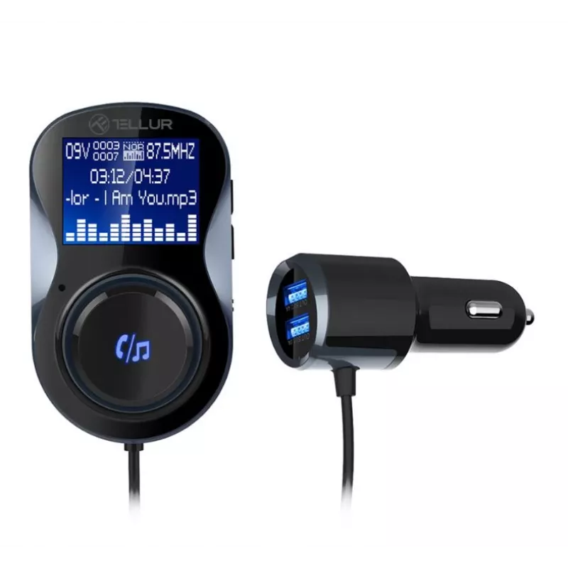 Tellur FMT-B4 Bluetooth-FM-Transmitter, microSD, Schwarz