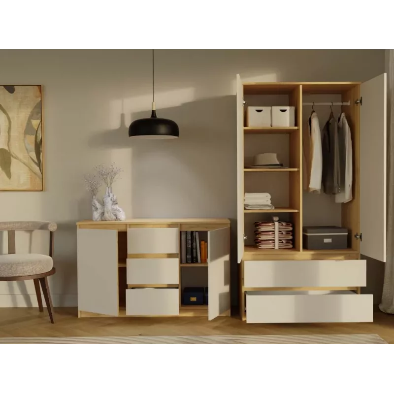 MALWA SS-90 wardrobe Artisan-Eiche/Kaschmir