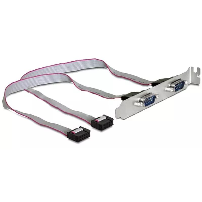 Delock Slot-Bracket, 2 x Serieller Anschluss (DB9 Stecker), 40 cm