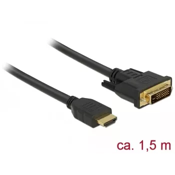 Videokabel-Adapter DeLOCK 85653 1,5m HDMI Typ A DVI Schwarz