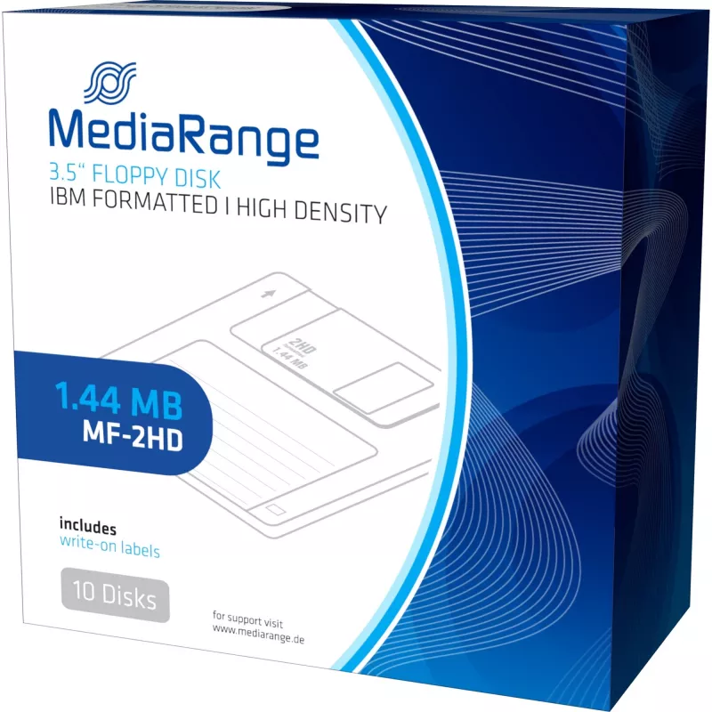 MediaRange MR200 3,5-Zoll-Disketten 1,44 MB, 10 Stück, Schwarz