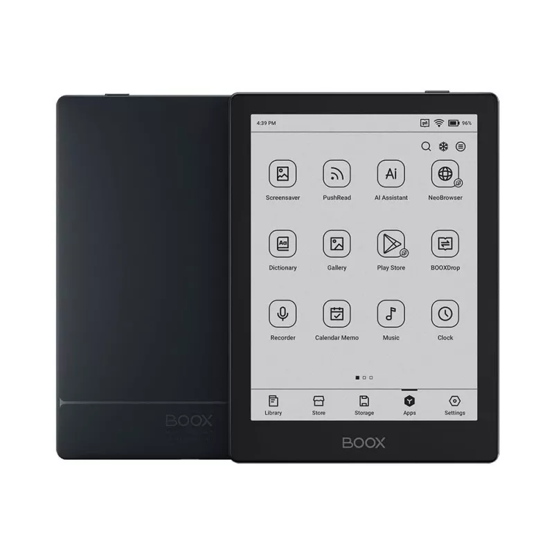 E-Reader Onyx Boox 6 Zoll (15,2 cm) mit 1448×1072 E‑Ink, 32 GB, 2 GB RAM, Android 11, Dual‑Band‑WLAN, Bluetooth 5.0, MicroSD, USB‑C, Schwarz