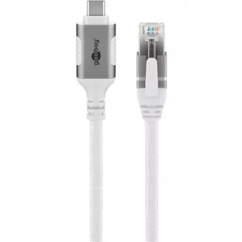 Netzwerkkabel Goobay 74180 USB C RJ-45 Cat6 10 m weiß