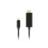 Lanberg CA-CMDP-10CU-0010-BK USB-C auf DisplayPort Kabel 1 m, 4K/60Hz, HDR, 21,6 Gb/s, vergoldet, schwarz