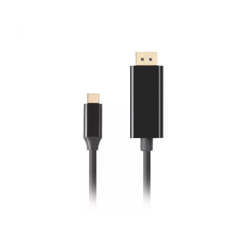Lanberg CA-CMDP-10CU-0010-BK USB-C auf DisplayPort Kabel 1 m, 4K/60Hz, HDR, 21,6 Gb/s, vergoldet, schwarz