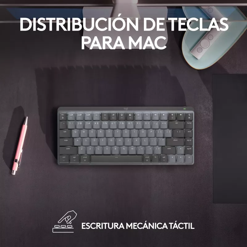 Logitech MX Mechanical Mini for Mac Kabellose Tastatur, Bluetooth, Space Grau (920-010837)