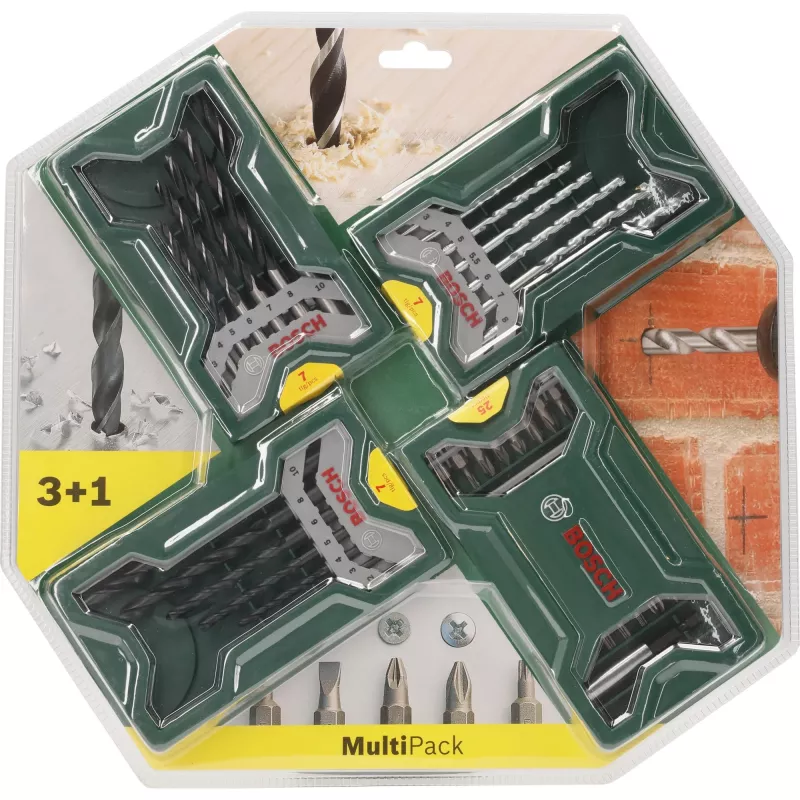 Bosch Mini X-Line Multipack 3+1 Bohrer- und Bit-Set, 46-tlg.