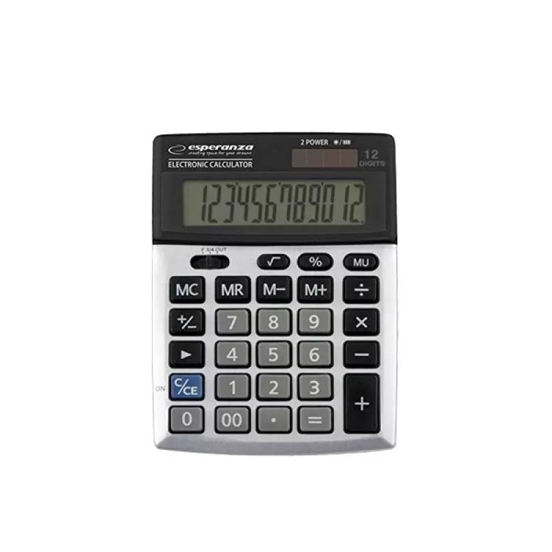 Esperanza ECL102 Newton einfacher Tischrechner, Schwarz/Silber