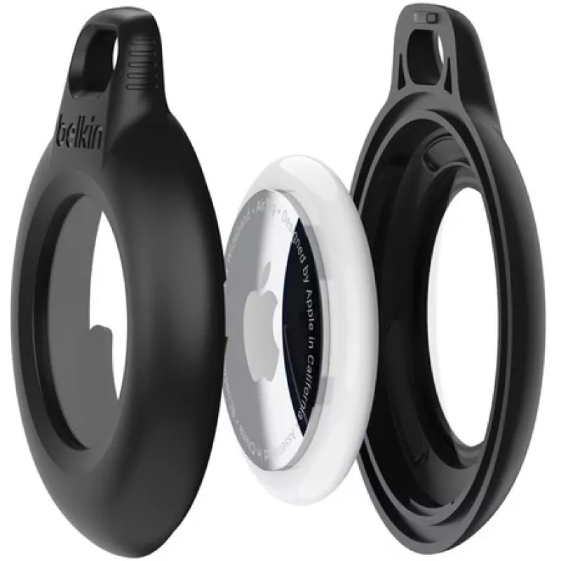 Belkin Secure Holder Halter mit Schlüsselanhänger für Apple AirTag, wasserdicht, schwarz (4 Stück)