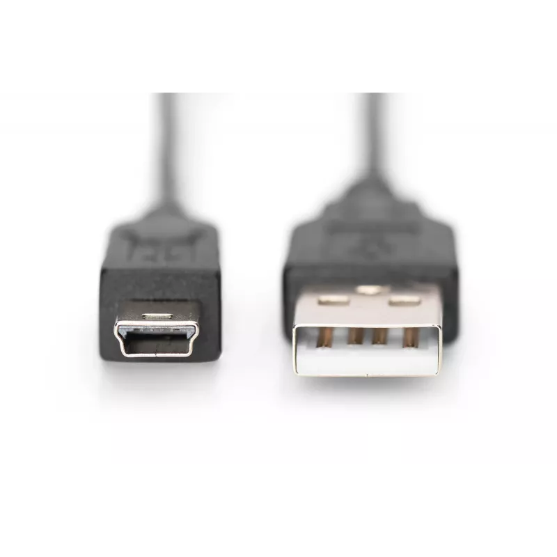 ASM AK-300130-030-S ASSMANN Kabel USB 2.0 HighSpeed Canon USB A/miniUSB B (5pin) M/M Schwarz 3m