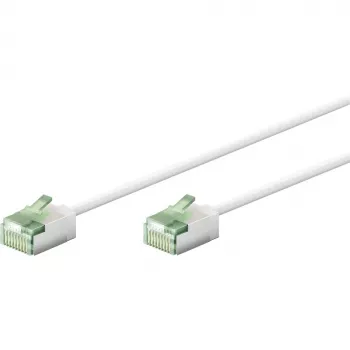 Ultra-Flexibles Cat.8.1 Patchkabel schlank, U/FTP (Weiß, 3 Meter, extra kurzer Stecker)