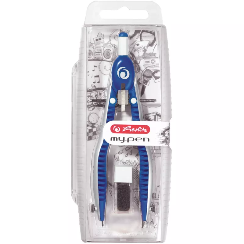 Herlitz my.pen Quick-Adjust Zirkel, Blau/Weiß