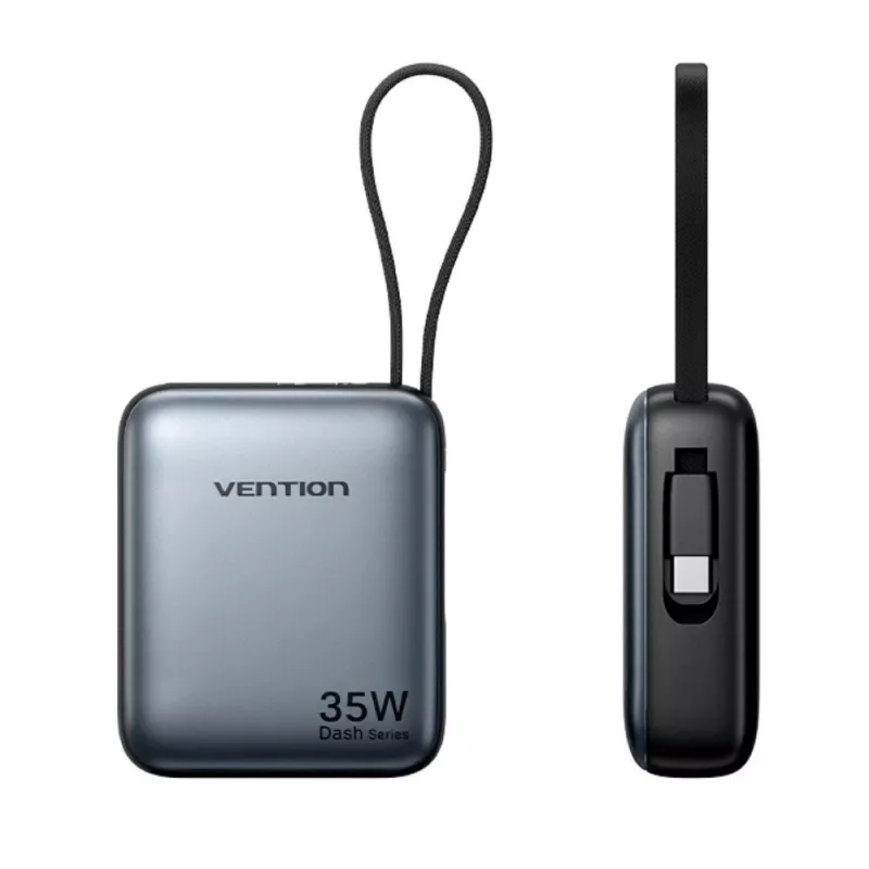 Vention FHEH0 Powerbank 10000 mAh 35 W mit USB-C-Kabel, Grau