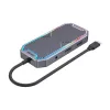 Unitek uHUB S7+ D1029A USB-C-Hub, USB 3.2 Gen 2 10 Gbps, HDMI 2.0, Gigabit-RJ45, 3,5-mm-Audio, 100 W, grau