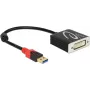 Delock USB 3.0 Typ-A auf DVI Adapter, 0,2 m, Schwarz