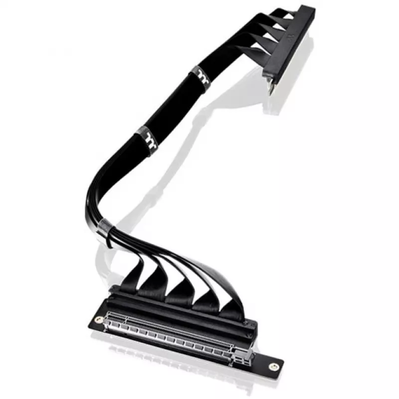 Thermaltake PCI-E 4.0 Dual-90-Grad-Riser-Kabel, 40 cm, Schwarz
