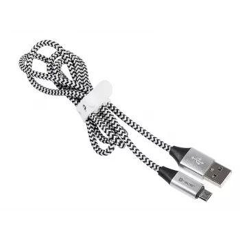 USB-Kabel Tracer TRAKBK46928 1m USB A Micro-USB B Schwarz Silber