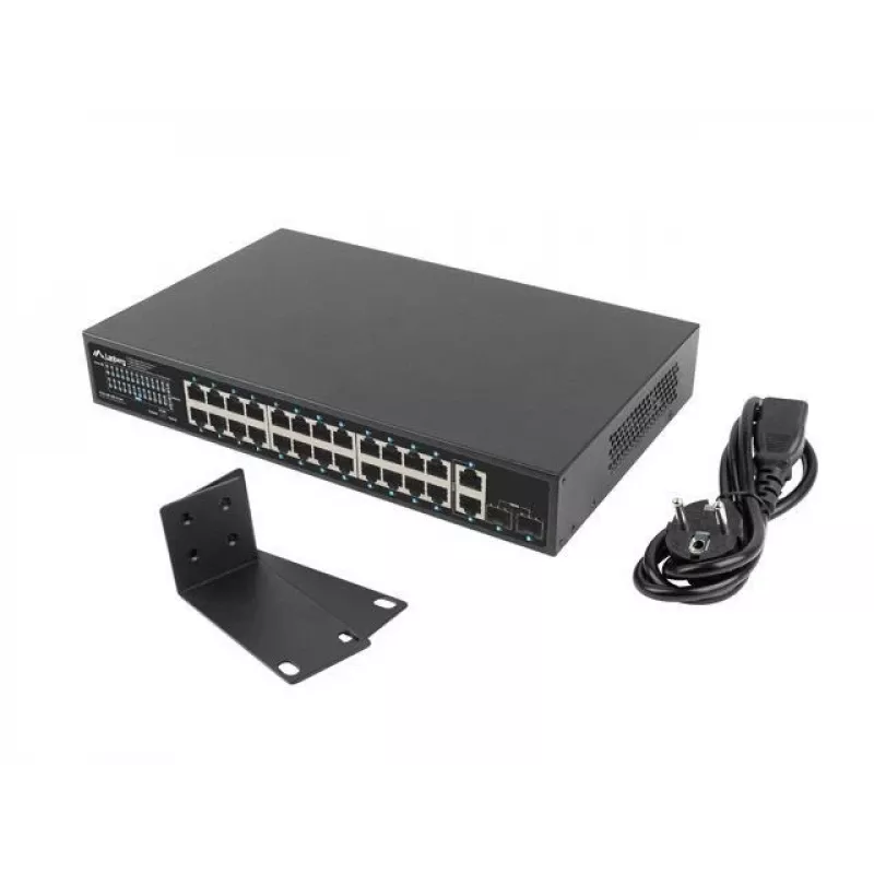 Unmanaged LANBERG Switch RSGE-24P-2GE-2S-360 mit 24 RJ-45 Ethernet-Ports