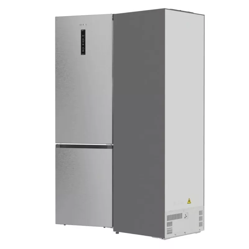 Gorenje NRB620E61X4WFE Kühl-Gefrier-Kombination, freistehend, NoFrost, 413 l (283 l Kühlteil + 130 l Gefrierteil unten), elektronische Anzeige, LED-Beleuchtung, Energieklasse E, Edelstahl