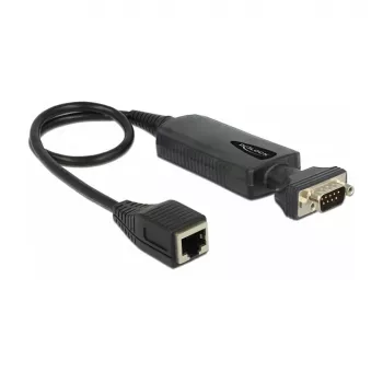 Delock 62976 Ethernet-zu-RS-232-Seriell-Konverter, 10/100 Mbps, RJ45 auf DB9 Stecker