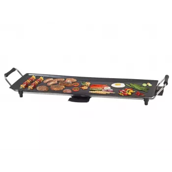 Beper 90.386 Teppanyaki-Grill, 70,5 x 23,5 cm Antihaft-Platte, 1800 W, schwarz