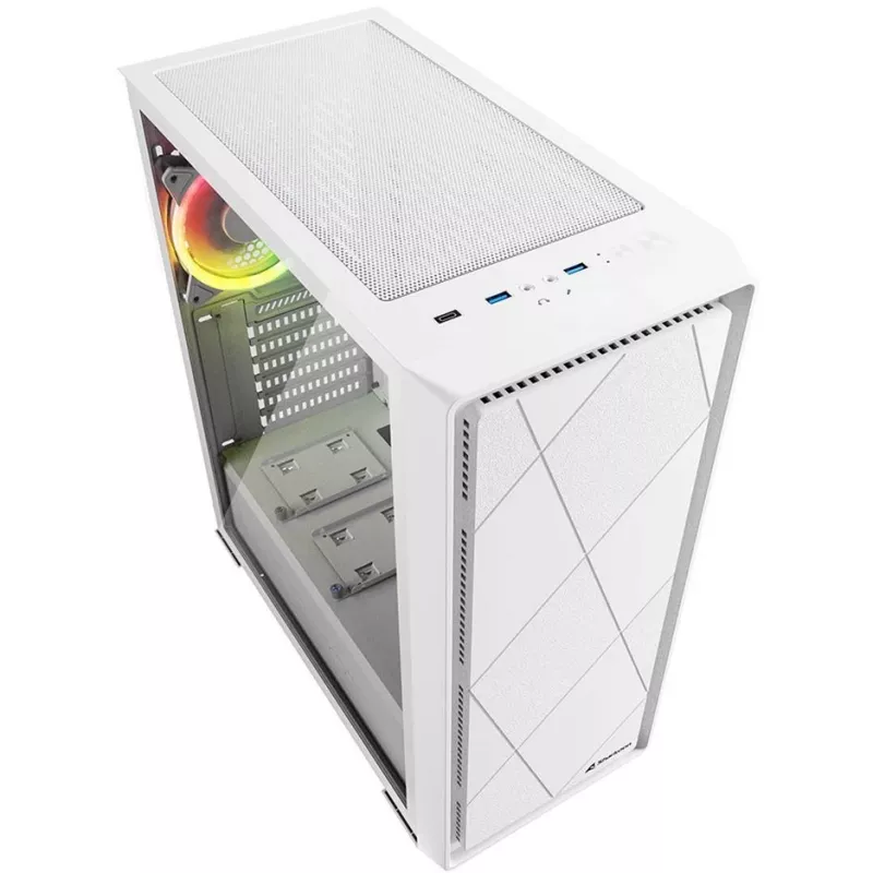 Sharkoon VS8 RGB PC-Gehäuse, Midi Tower, Weiß, Temperglas