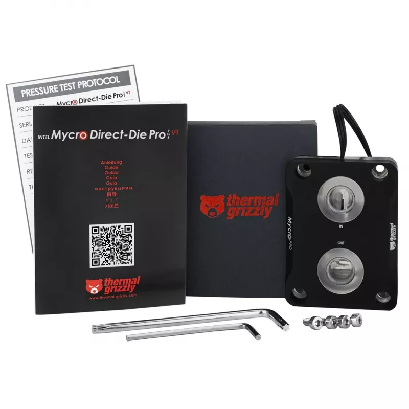 Thermal Grizzly Intel Mycro Direct-Die Pro RGB V1 CPU-Wasserkühler, schwarz/transparent