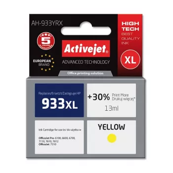 Kompatible Tintenpatrone ActiveJet AH-933YRX für HP 933XL CN056AE, Gelb, 14 ml, wiederaufbereitet