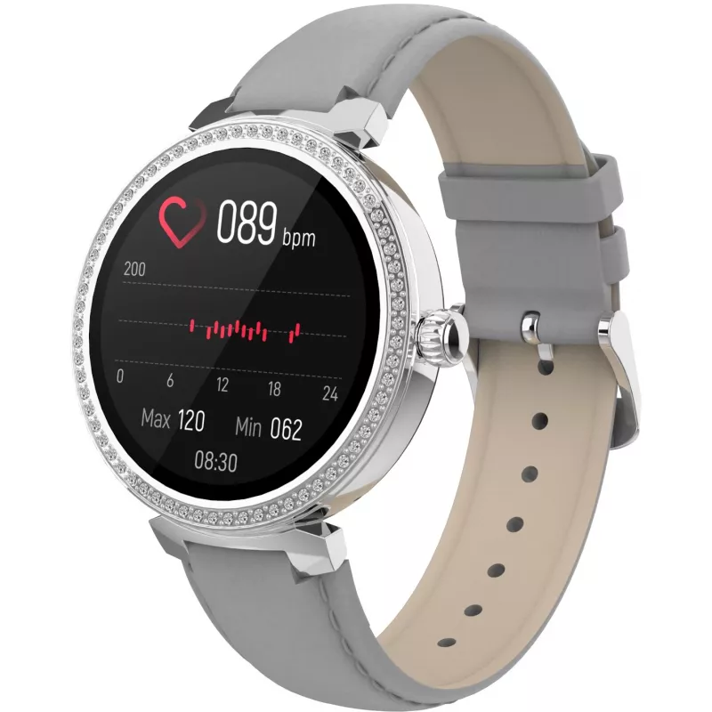 Denver SWC-342GR Smartwatch, 1,2 Zoll IPS, Grau