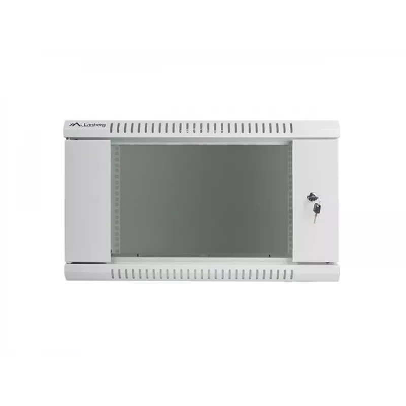 Lanberg Wandmontage-Schrankgehäuse 19 inch 6U 600x600mm grau (Glastür)