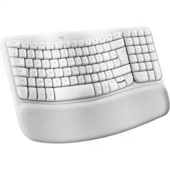 Logitech Ergo Series Wave Keys for Mac - Tastatur - Kabellos - Bluetooth LE - AZERTY - Französisch - Weiß gebrochen (920-012406)