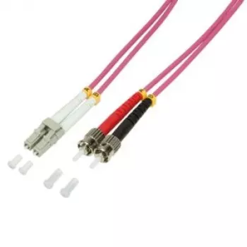 Logilink - Patchkabel - LC Multimode (M) auf ST Multimode (M) - 2 m - LWL - 50/125 Mikrometer - OM4 - halogenfrei - heideviolett (FP4LT02)