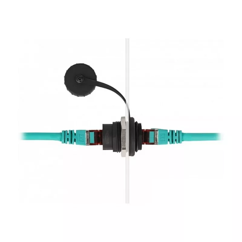 DeLOCK 86968 RJ45 Cat.6A Einbau-Kupplung mit Staubschutzkappe, Schwarz