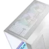 PC-Gehäuse MODECOM Volcano Panorama Midi Tower weiß — micro ATX, gehärtetes Glas, ARGB, USB-C, unterstützt GPU 400 mm
