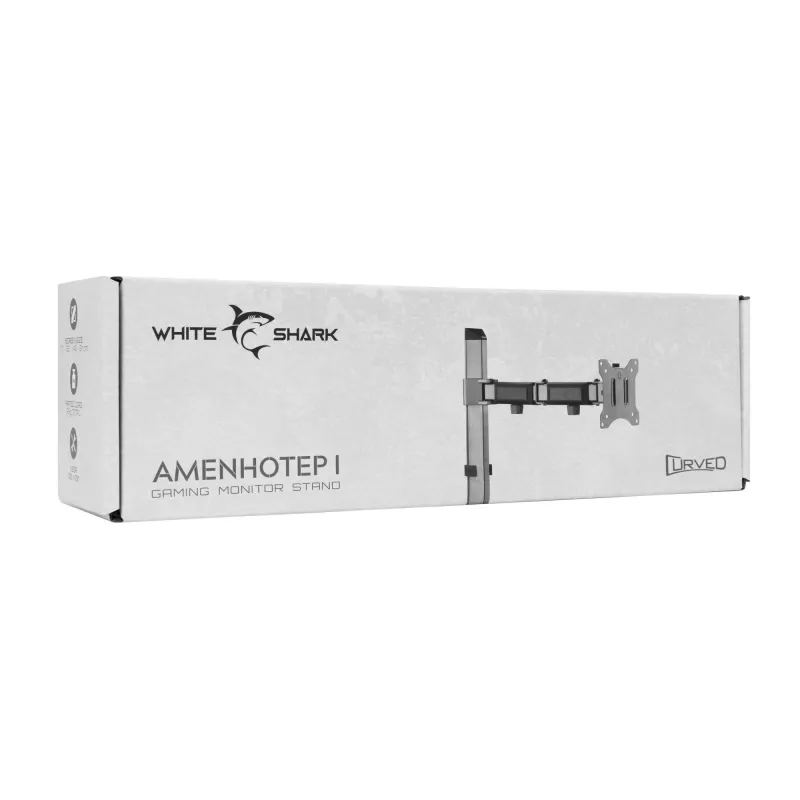 White Shark GMS-3204 Amenhotep I Monitor-Tischhalterung, 17-32 Zoll, VESA 75x75/100x100, bis 9 kg, grau