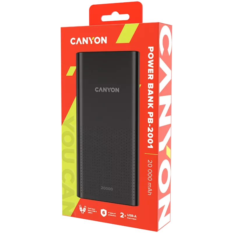 CANYON Powerbank PB-2001 20000 mAh Schwarz