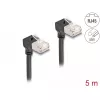 DeLOCK RJ45 Netzwerkkabel Cat.6A S/FTP schlank 90° abwärts 5m Schwarz