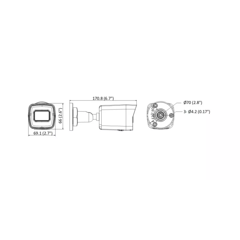 Hikvision DS-2CD1043G2-I (2,8 mm) Bullet-IP-Sicherheitskamera, innen und außen, 2560 x 1440, 120 dB, kabelgebunden, Decke/Wand