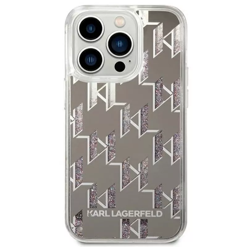 Karl Lagerfeld KLHCP14XLMNMS iPhone 14 Pro Max 6.7 Hardcase silber / silber Liquid Glitter Monogram