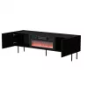 TV-Schrank Cama Meble LUCCA 180x40x59 cm, schwarze Oberseite und Rahmen, Spanplatte, inklusive schwarzem Kamin