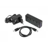 Natec Mantis 2 NHU-1557 4-Port-USB-3.0-Hub, USB-Type-B-Eingang, Ein-/Aus-Schalter, Netzteil, schwarz