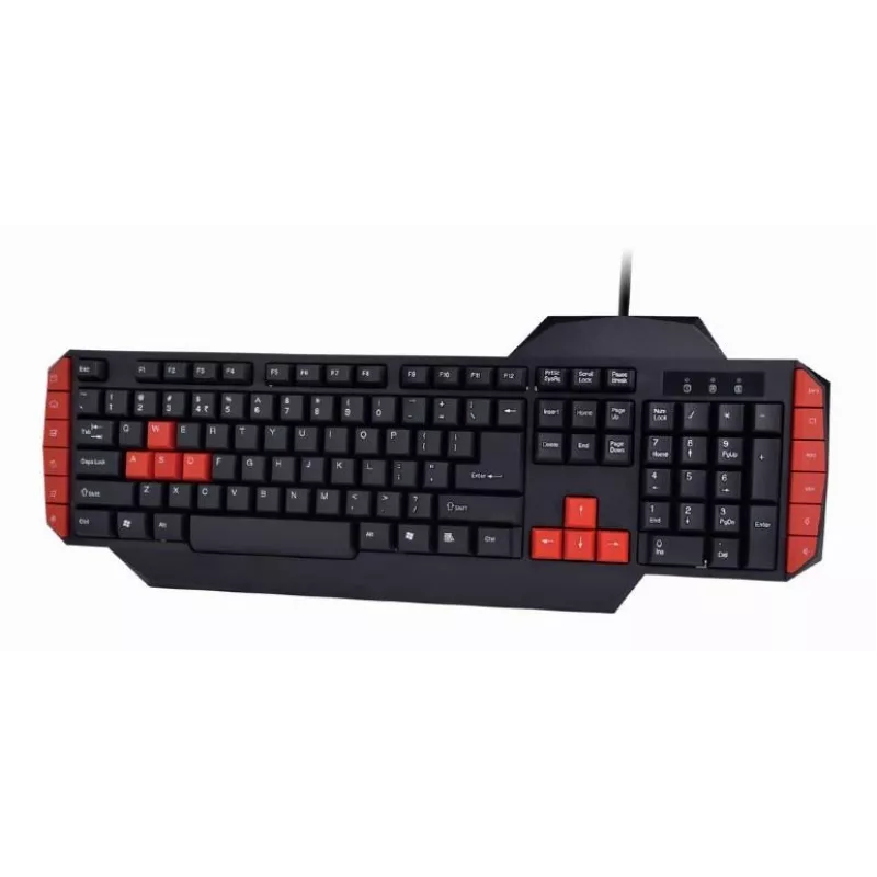 Gaming-Tastatur GEMBIRD GGS-UMG4-02 104 Tasten Full-Size USB QWERTY US-Englisch mit Maus, schwarz
