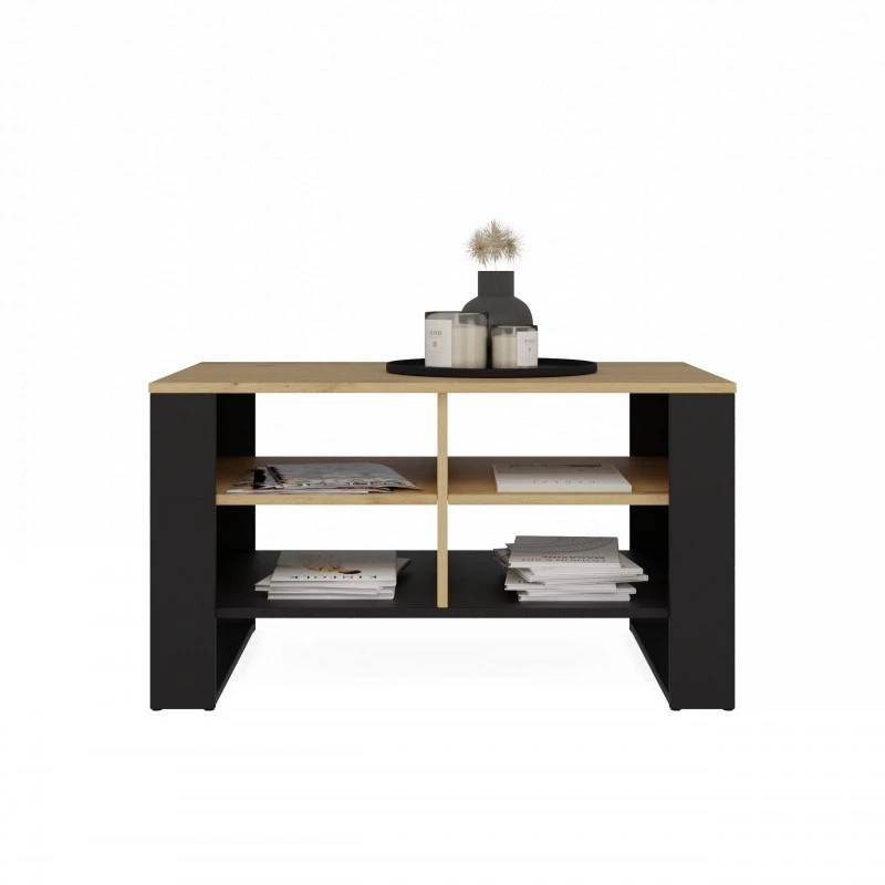 Couchtisch top e shop Topeshop STOLIK KAWOWY ŁAWA MODERN 4P Dąb Artisan Czern