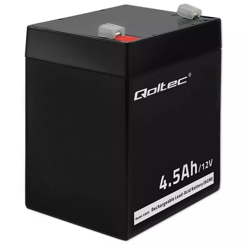 Qoltec 53033 AGM-Akku 12 V 4,5 Ah, max. 1,35 A, wartungsfrei
