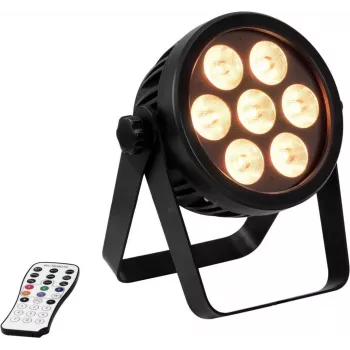 LED-Spot EUROLITE 4C-7 Silent schlank 7W RGB – kompakter Bühnen-/Ambientestrahler, 7W RGB-Ausgabe