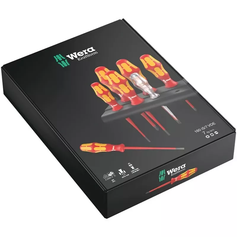 Wera Kraftform Plus Series 100 VDE 160 iS/7 Rack Schraubendrehersatz, 7 Stück