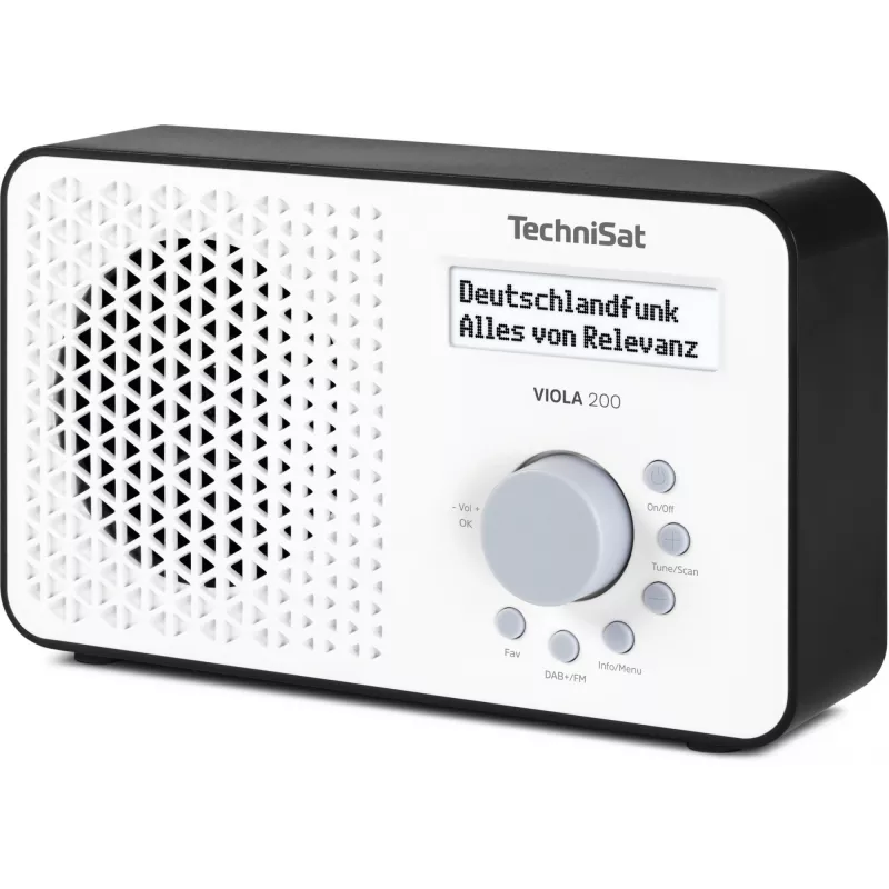 TechniSat VIOLA 200 DAB+ Digitalradiowecker, Weiß/Schwarz