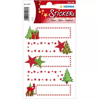 HERMA 15257 Sterne und Tannen Aufkleber, 10 Etiketten