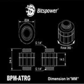 Rotary Extender BitsPower Artemis matt schwarz — BPM-ATRG-MB